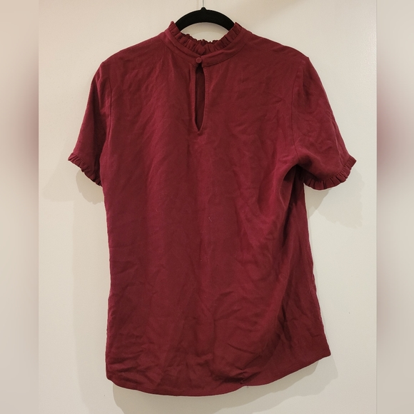 Twik Burgundy Short Sleeve Blouse - Picture 2 of 4